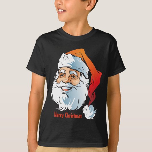 Trendy Smiling Santa Merry Kerstmis T-shirt (Voorkant)