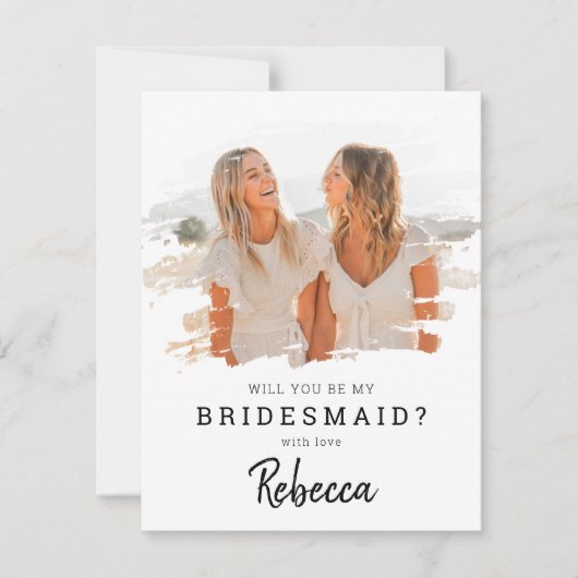 Trendy Smudge Foto | Bent u mijn Bridesmaid? (Voorkant)