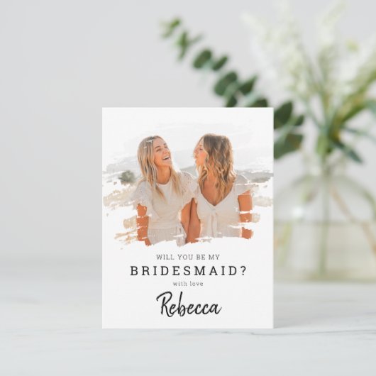 Trendy Smudge Foto | Bent u mijn Bridesmaid? (Staand voorkant)
