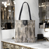 Trendy Snakeskin Animal Print met je monogram Tote Bag