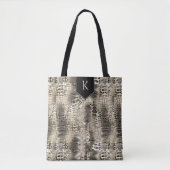 Trendy Snakeskin Animal Print met je monogram Tote Bag (Voorkant)