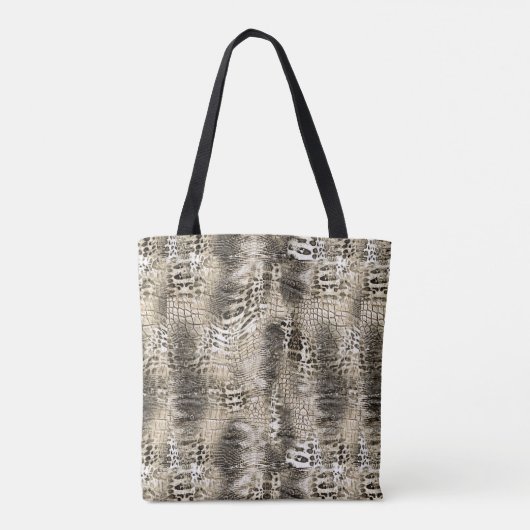 Trendy Snakeskin Animal Print met je monogram Tote Bag (Achterkant)