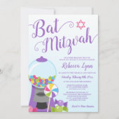 Trendy Snoep Bat Mitzvah Kaart (Voorkant)