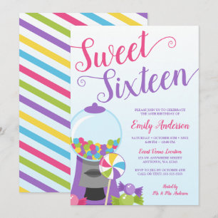 Trendy Snoep Sweet 16 Kaart