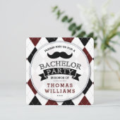 Trendy Snorhaar Verlovingsfeest Uitnodigingen (Staand voorkant)