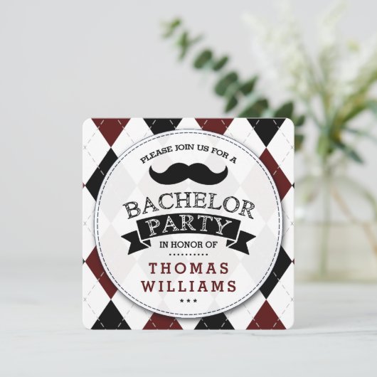 Trendy Snorhaar Verlovingsfeest Uitnodigingen (Staand voorkant)