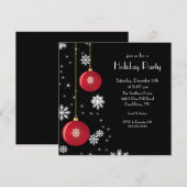 Trendy Snowflake Ornament Holiday Party Uitnodigin Kaart (Voorkant / Achterkant)