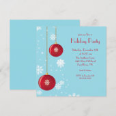 Trendy Snowflake Ornament Holiday Party Uitnodigin Kaart (Voorkant / Achterkant)