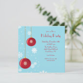 Trendy Snowflake Ornament Holiday Party Uitnodigin Kaart (Staand voorkant)