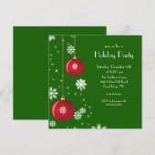 Trendy Snowflake Ornament Holiday Party Uitnodigin Kaart (Voorkant / Achterkant)