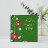Trendy Snowflake Ornament Holiday Party Uitnodigin Kaart (Staand voorkant)