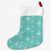 Trendy Snowflakes Blauwgroen, gepersonaliseerd Kleine Kerstsok (Achterkant)