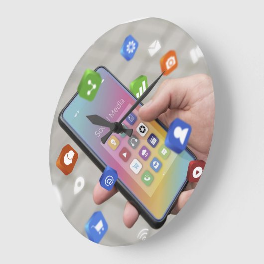 Trendy social media design grote klok (Hoek)