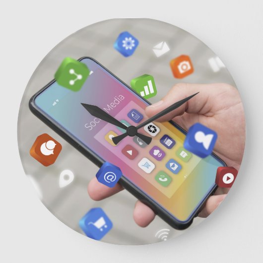 Trendy social media design grote klok (Voorkant)