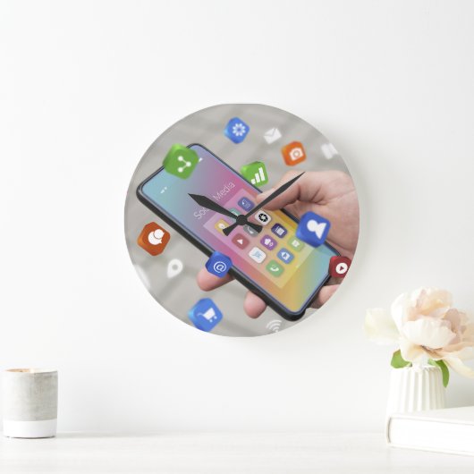 Trendy social media design grote klok (Huis)