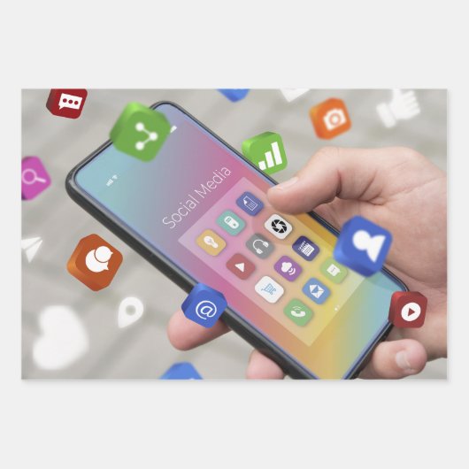 Trendy social media design inpakpapier vel (Voorkant)