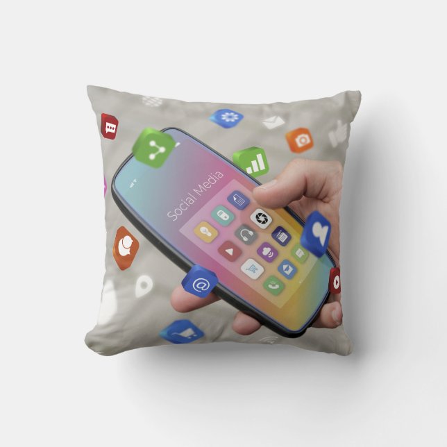 Trendy social media design kussen (Voorkant)