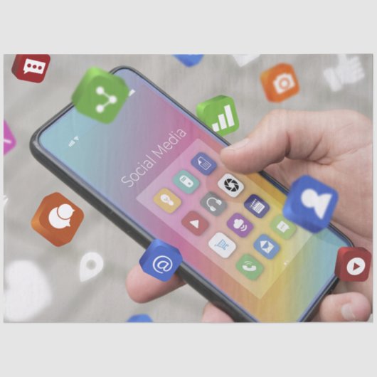 Trendy social media design tissuepapier (Voorkant)