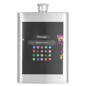 Trendy social media iconen Google zoekbalk Aangepa Flacon (Voorkant)