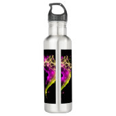 Trendy social media iconen Google zoekbalk zwart Waterfles (Achterkant)