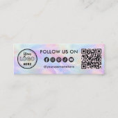 Trendy Social Media Logo Iridescent Opal Volg mij Mini Visitekaartje (Voorkant)