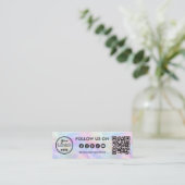 Trendy Social Media Logo Iridescent Opal Volg mij Mini Visitekaartje (Staand voorkant)