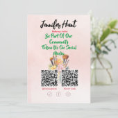 Trendy Social Media QR Code Make-up Artiest Kaart (Staand voorkant)