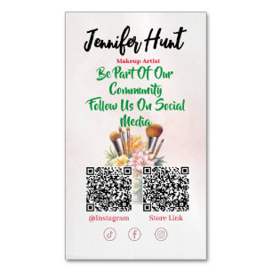 Trendy Social Media Style QR-code Magnetisch Visitekaartje
