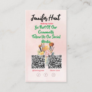 Trendy Social Media Style QR-code Visitekaartje