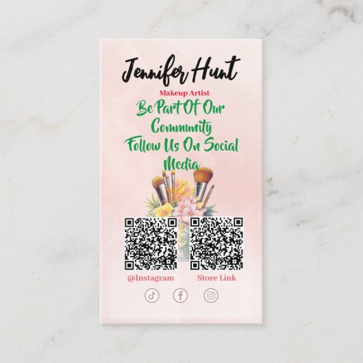 Trendy Social Media Style QR-code Visitekaartje (Voorkant)