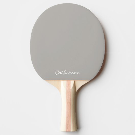 Trendy Soft Gray-Beige  Custom Ping Pong Paddle Tafeltennisbatje (Voorkant)