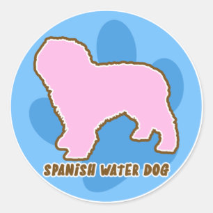 Trendy Spaanse waterhond Ronde Sticker