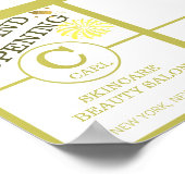 Trendy Spark Beauty Salon Monogram Business Promo Poster (Hoek)