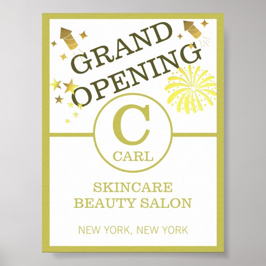 Trendy Spark Beauty Salon Monogram Business Promo Poster (Voorkant)