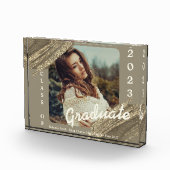 Trendy Spark Gold Afstuderen Foto aankondiging (Rechts)