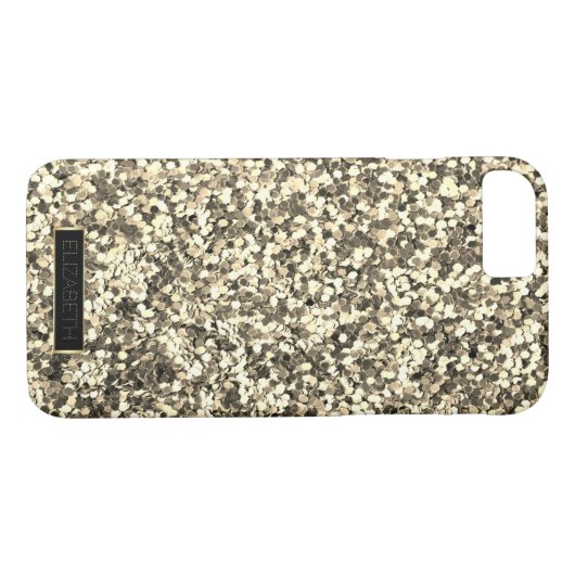 Trendy Sparking Gold Glitter, Lijst-gepersonalisee Case-Mate iPhone Case (Achterkant (Horizontaal))