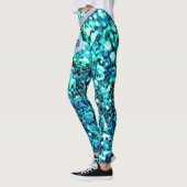 Trendy Sparkle Blue Turquoise Glitter Dames Leggings (Links)