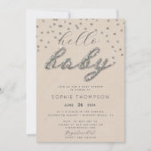 Trendy Sparkle Glitter Gender Neutral Baby shower Kaart (Voorkant)