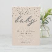 Trendy Sparkle Glitter Gender Neutral Baby shower Kaart (Staand voorkant)