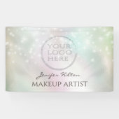Trendy sparkles parelholographic custom logo bann spandoek (Horizontaal)