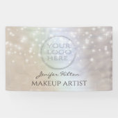 Trendy sparkles parelholographic logo spandoek (Horizontaal)