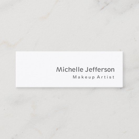 Trendy Speciale Moderne Grijze Make-up Artiest Mini Visitekaartje (Voorkant)