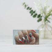Trendy Splatter Paint Nail Art Manicurist Loyalite Visitekaartje (Staand voorkant)