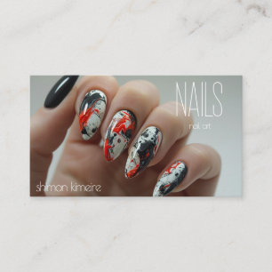 Trendy Splatter Paint Nail Art Manicurist Loyalite Visitekaartje