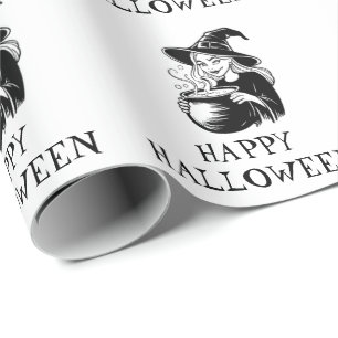 Trendy Spooky Halloween heks Cauldron Cadeaupapier