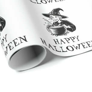 Trendy Spooky Halloween heks Cauldron Cadeaupapier