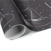 Trendy Spooky Halloween heks pet en bezem zwart Cadeaupapier (Rol Hoek)