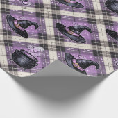 Trendy Spooky Halloween heks pet en ketel Cadeaupapier (Hoek)