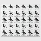 Trendy Spooky Halloween Witch Flying Cadeaupapier (Vlak)