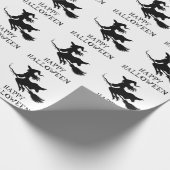 Trendy Spooky Halloween Witch Flying Cadeaupapier (Hoek)